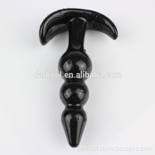 DN014/Wholesale Cheap TPE Women/Men Adult Sex Toy Anal Sex Butt Plug Black Beads